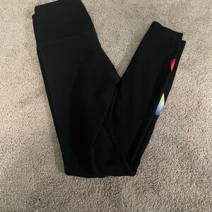 Victoria's Secret Black Leggings with Colorful Accents